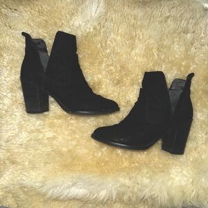 Black suede boots